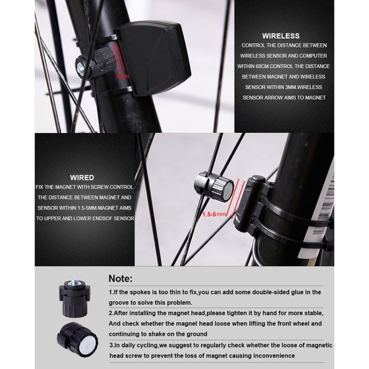 2.8 inch English Wireless Waterproof Cycle Computer LCD Odometer Speedometer with Extension Holder