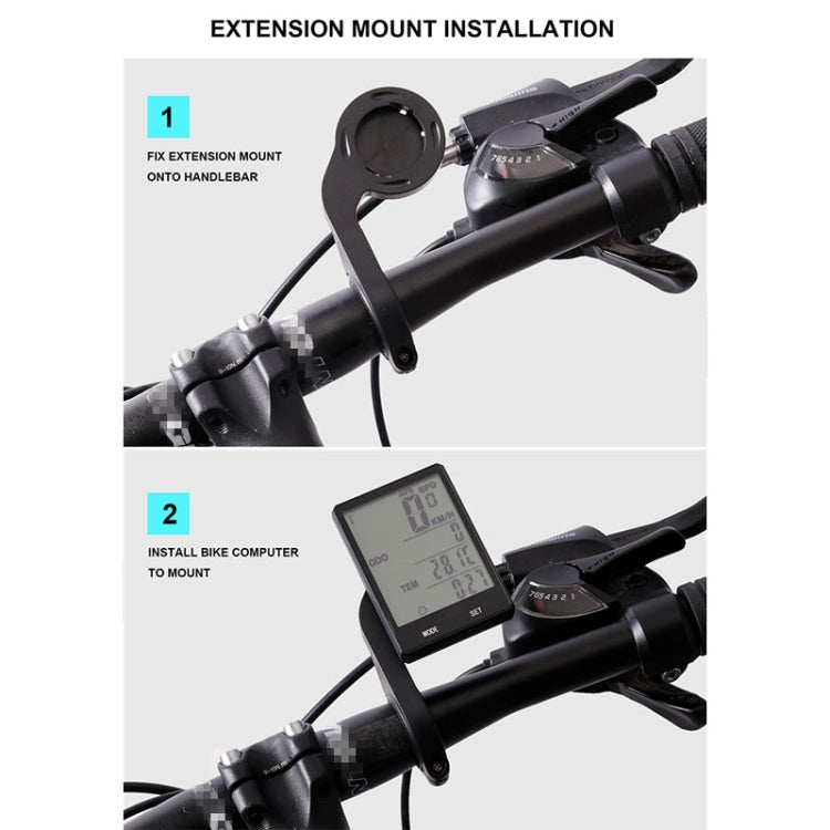 2.8 inch English Wireless Waterproof Cycle Computer LCD Odometer Speedometer with Extension Holder