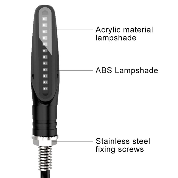 2 PCS D12V / 1W Motorcycle LED Waterproof Side Lights Turn Signal Light