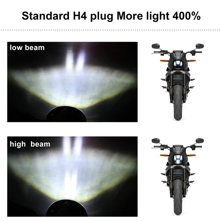 EagleVision DC9-30V 35W 6000K 4000LM 5.75 inch Round Motorcycle LED Headlight with Angel Eye for Harley-Davidson