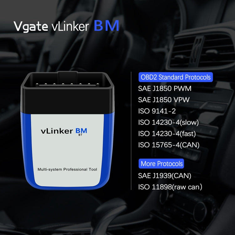 Vgate VLINKER BM V2.2 Bluetooth 3.0 Android Phone Car OBD Fault Diagnosis Detector