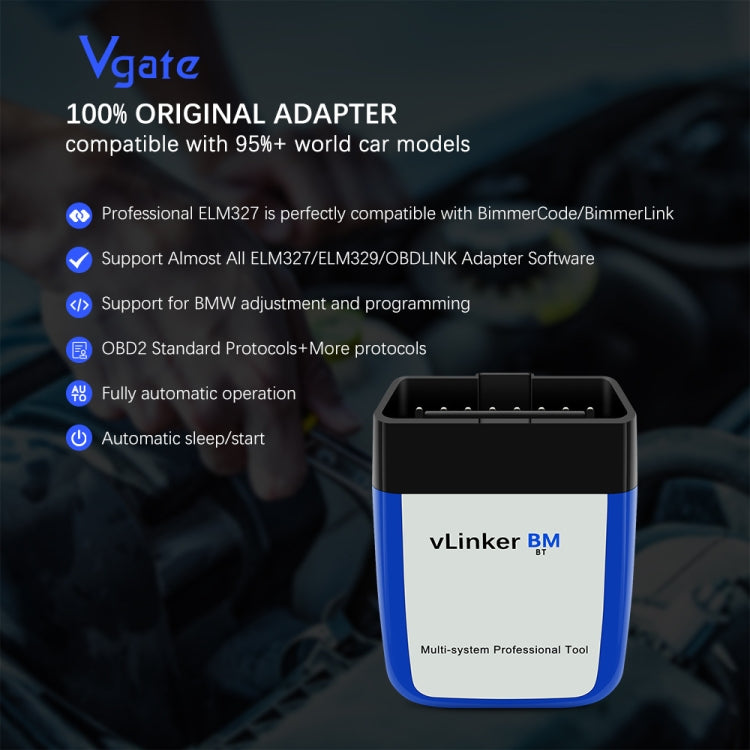 Vgate VLINKER BM V2.2 Bluetooth 3.0 Android Phone Car OBD Fault Diagnosis Detector