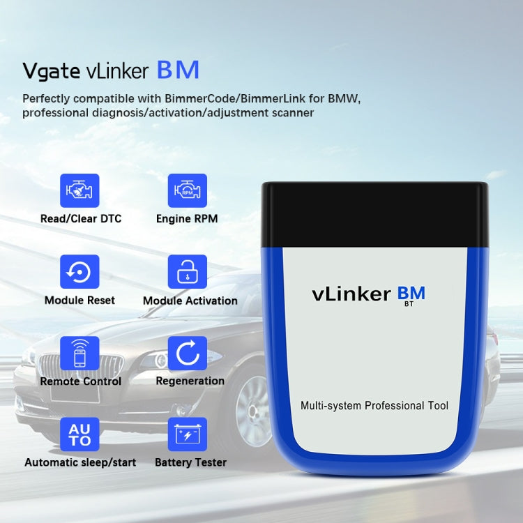 Vgate VLINKER BM V2.2 Bluetooth 3.0 Android Phone Car OBD Fault Diagnosis Detector