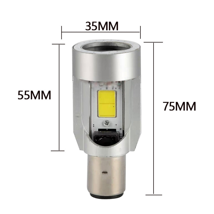 BA20D DC12-80V / 20W / 6000K / 2000LM Motorcycle Headlight with Angel Eyes