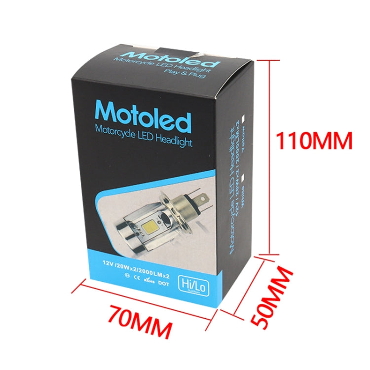 BA20D DC12-80V / 20W / 6000K / 2000LM Motorcycle Headlight with Angel Eyes