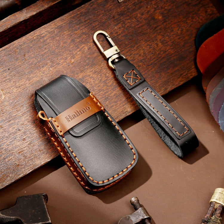 Hallmo Car Cowhide Leather Key Protective Cover Key Case for Audi A6L / A8L / A4 / A7 / A5 B Style