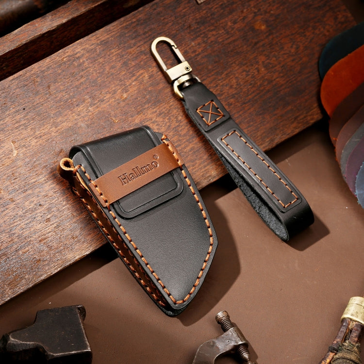Hallmo Car Cowhide Leather Key Protective Cover Key Case for BMW Blade Style