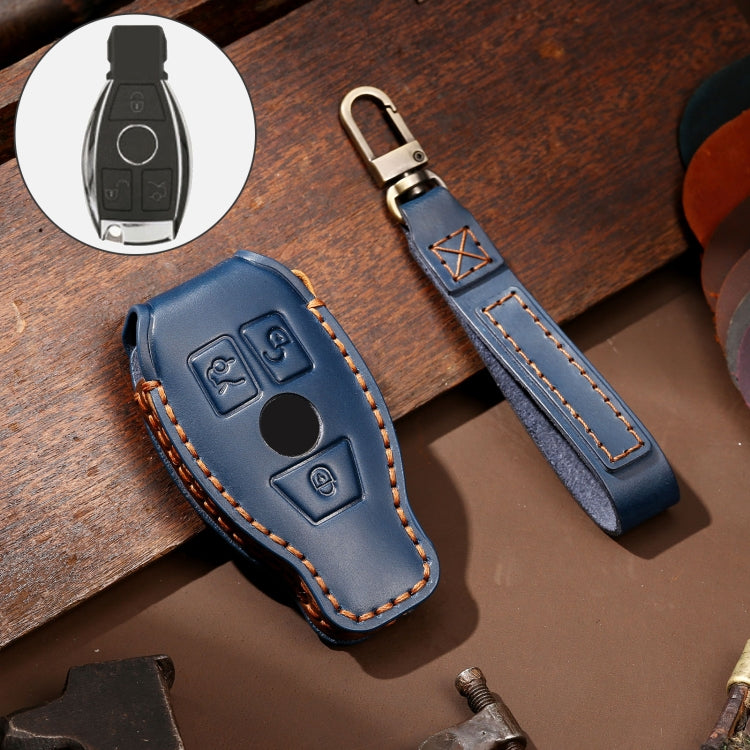 Hallmo Car Cowhide Leather Key Protective Cover Key Case for Old Mercedes-Benz E300L