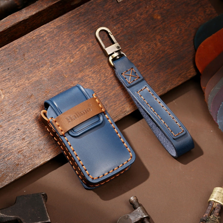 Hallmo Car Cowhide Leather Key Protective Cover Key Case for Honda Civic / Accord 3-button Tail Box