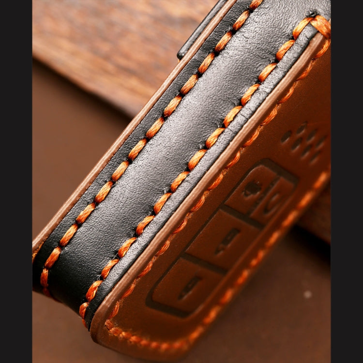 Hallmo Car Cowhide Leather Key Protective Cover Key Case for Honda Civic / Accord 3-button Tail Box