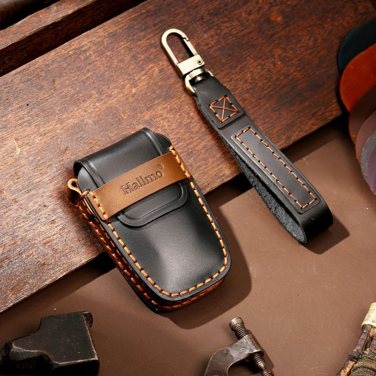 Hallmo Car Cowhide Leather Key Protective Cover Key Case for Toyota Corolla 2018 2-button