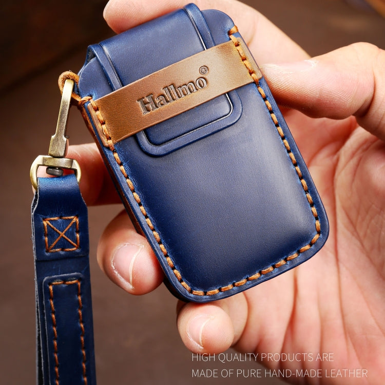 Hallmo Car Cowhide Leather Key Protective Cover Key Case for Land Rover Discovery 5 B Style