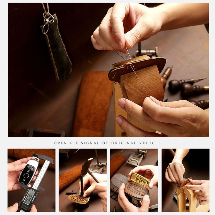 Hallmo Car Cowhide Leather Key Protective Cover Key Case for Mazda Axela 2-button