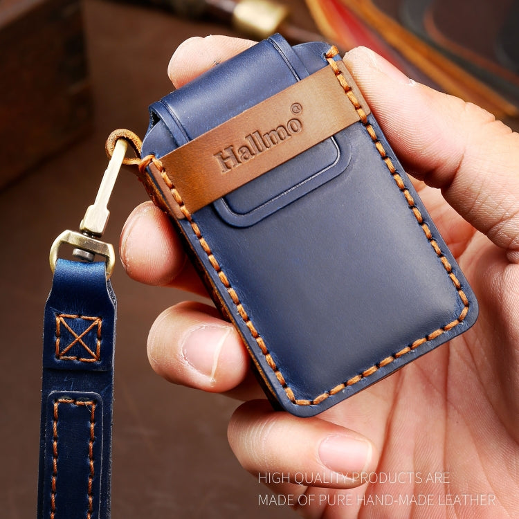 Hallmo Car Cowhide Leather Key Protective Cover Key Case for New Mazda Axela