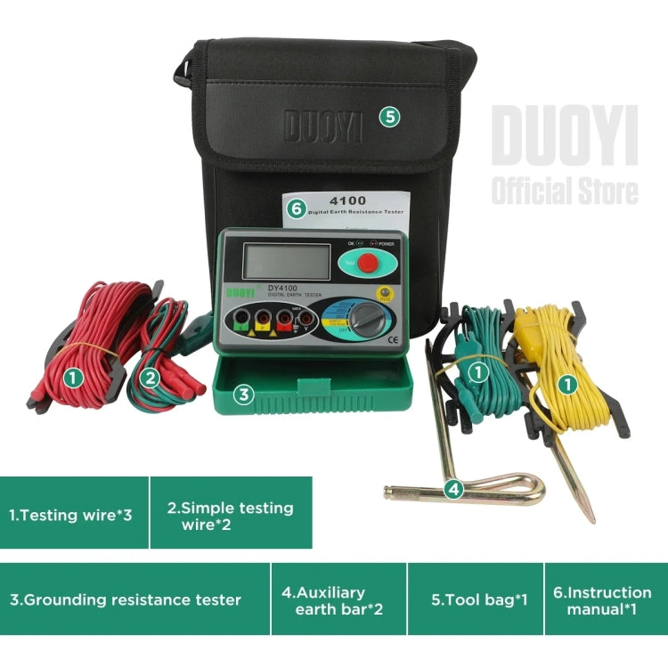 DUOYI DY4100 High-precision Digital Ground Resistance Meter Resistance Tester
