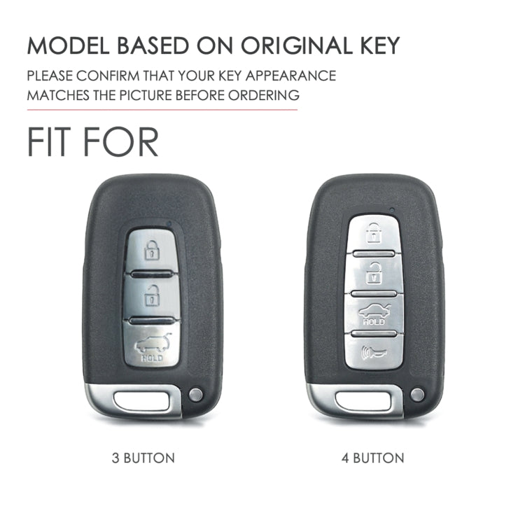 Hallmo Car Cowhide Leather Key Protective Cover Key Case for KIA K2 / K3 / K5 3-button