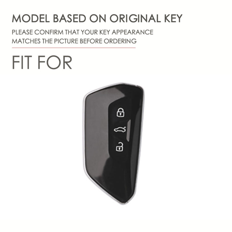 Hallmo Car Cowhide Leather Key Protective Cover for Volkswagen Golf 8