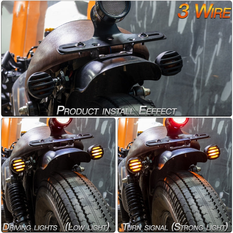 2 PCS PE-ZJ502 Motorcycle Metal Fence Turn Signal Light