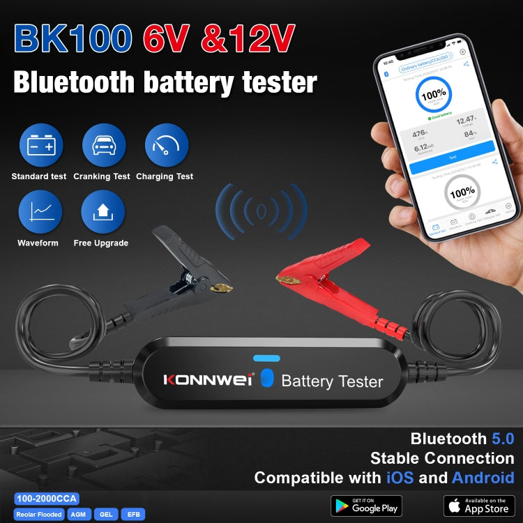 KONNWEI BK100 X431 BST360 Car Bluetooth Battery Tester