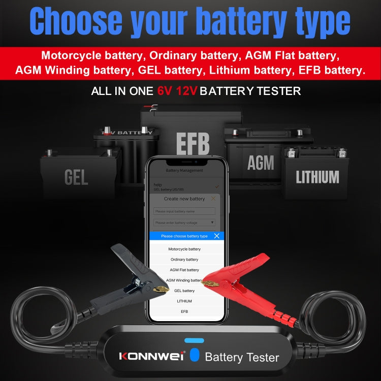 KONNWEI BK100 X431 BST360 Car Bluetooth Battery Tester