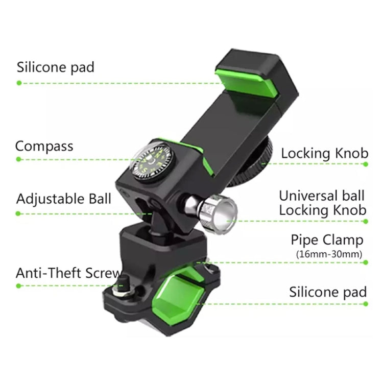 Bicycle / Motorcycle Anti-theft Anti-take Off Mobile Phone Holder with Light
