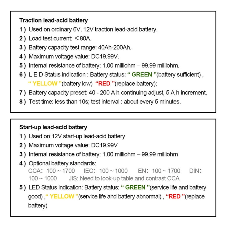 DUOYI DY226A Car 3 in 1 CCA Load Battery Charging Digital Capacity Tester