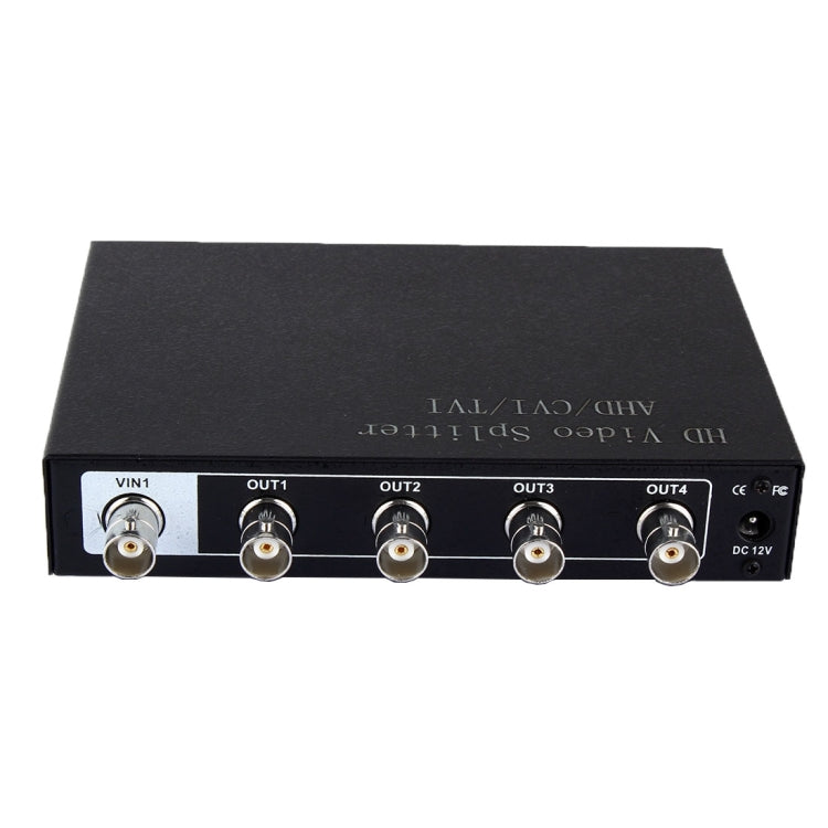 Coaxial AHD / CVI / TVI 1 into 4 Video Signal Splitter