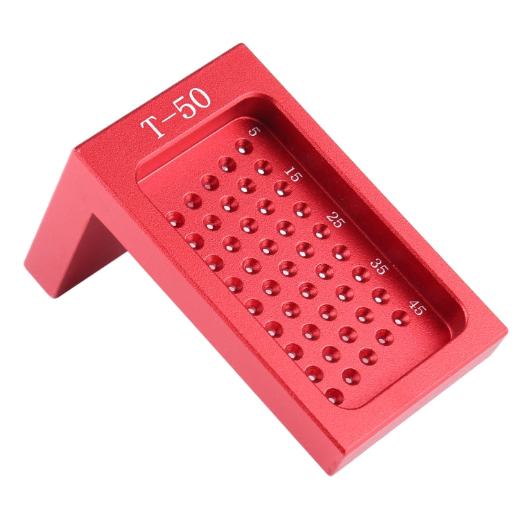 T50 L-Shaped Woodworking Aluminum Alloy Holes Ruler Marking Fixing Tool