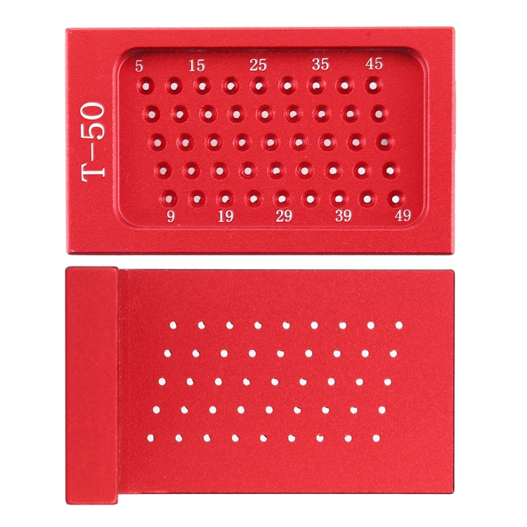 T50 L-Shaped Woodworking Aluminum Alloy Holes Ruler Marking Fixing Tool