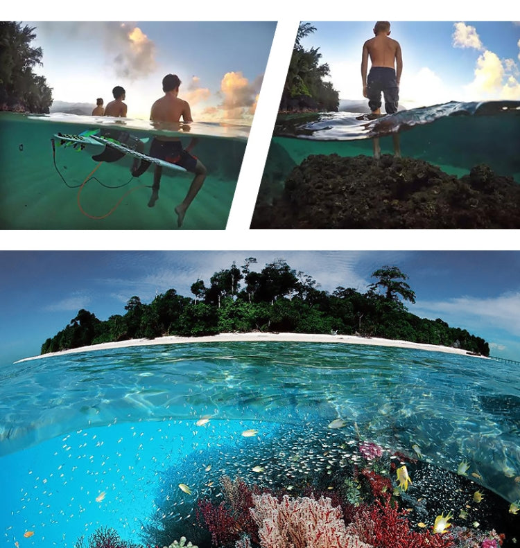 Shutter Trigger + Dome Port Lens Transparent Cover + Floating Hand Grip Diving Buoyancy Stick with Adjustable Anti-lost Strap & Screw & Wrench for GoPro HERO7 /6 /5