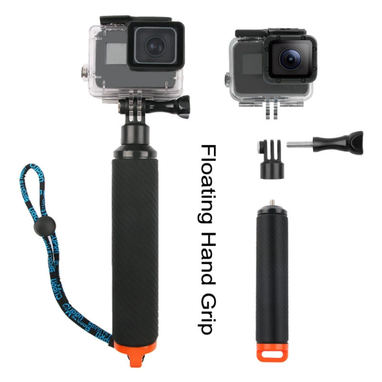 Shutter Trigger + Dome Port Lens Transparent Cover + Floating Hand Grip Diving Buoyancy Stick with Adjustable Anti-lost Strap & Screw & Wrench for GoPro HERO7 /6 /5