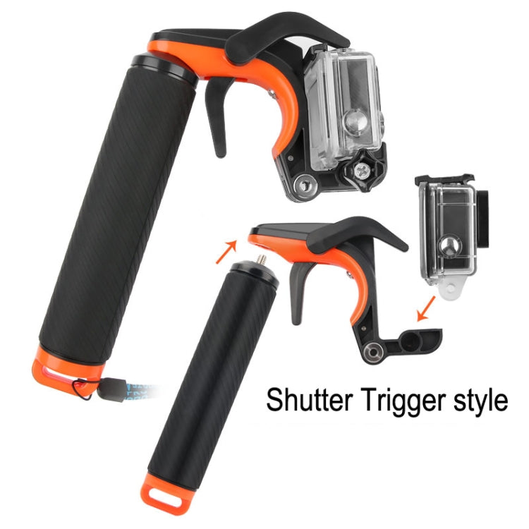 Shutter Trigger + Dome Port Lens Transparent Cover + Floating Hand Grip Diving Buoyancy Stick with Adjustable Anti-lost Strap & Screw & Wrench for GoPro HERO7 /6 /5