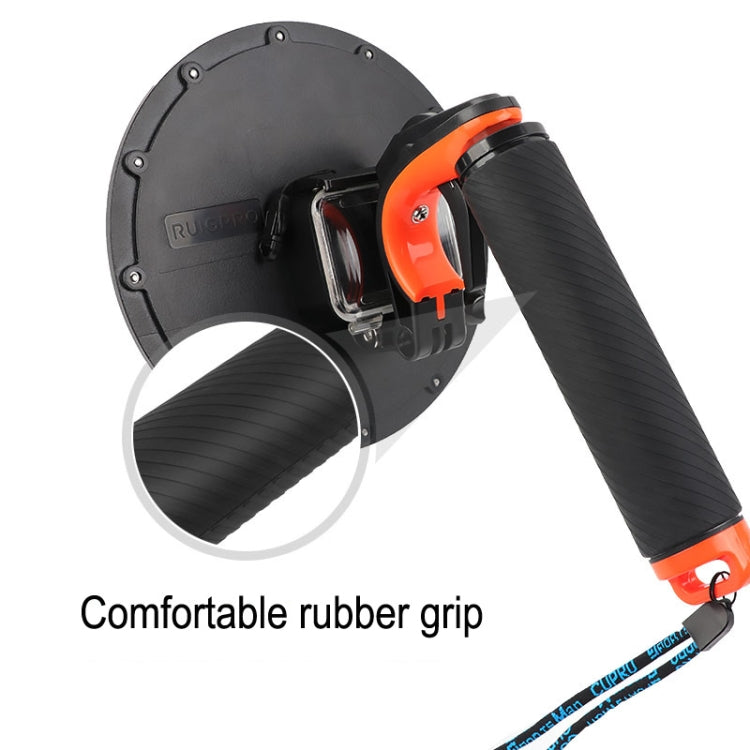 Shutter Trigger + Dome Port Lens Transparent Cover + Floating Hand Grip Diving Buoyancy Stick with Adjustable Anti-lost Strap & Screw & Wrench for GoPro HERO7 /6 /5