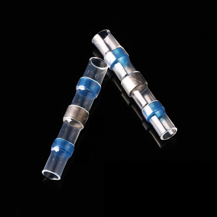 100 PCS AWG16-14 1.5-2.5mm Seal Heat Shrink Butt Wire Connectors Blue Terminals Solder Sleeve