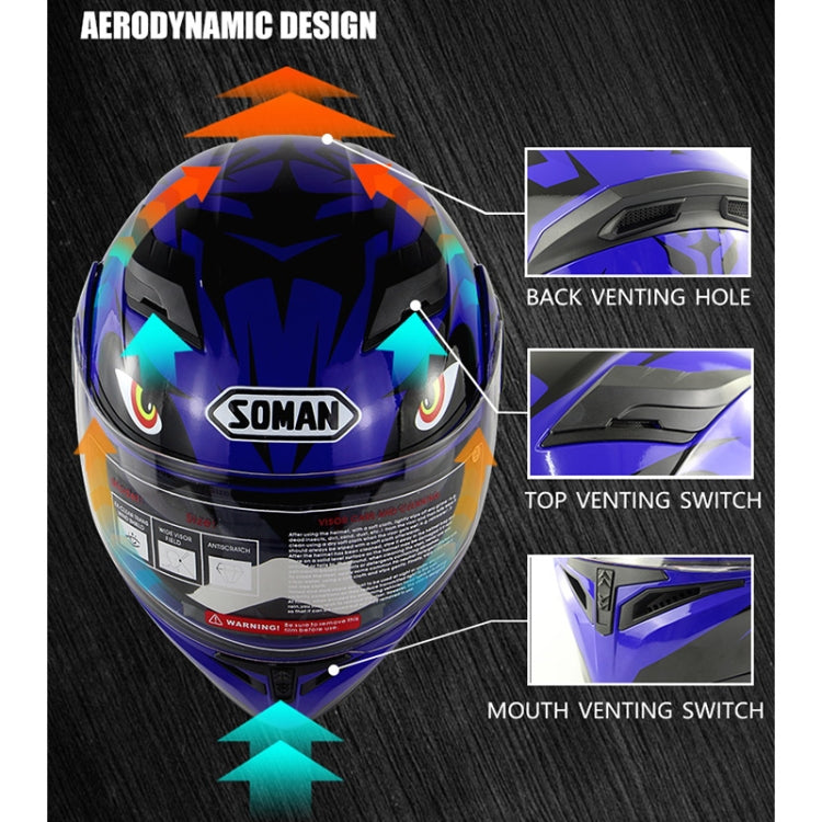 Soman 955 Skyeye Motorcycle Full / Open Face Bluetooth Helmet Headset Full Face, Supports Answer / Hang Up Calls