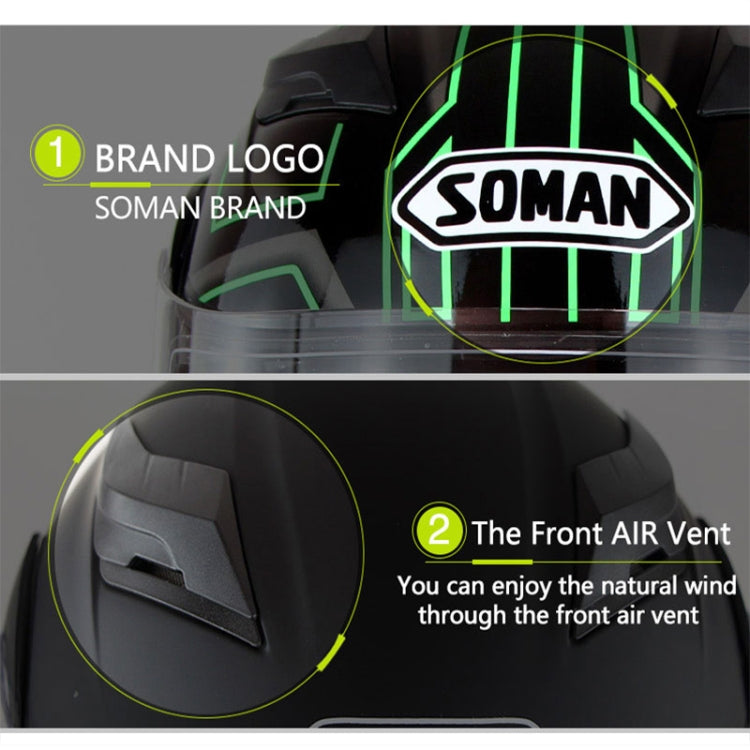 Soman 955 Skyeye Motorcycle Full / Open Face Bluetooth Helmet Headset Full Face, Supports Answer / Hang Up Calls