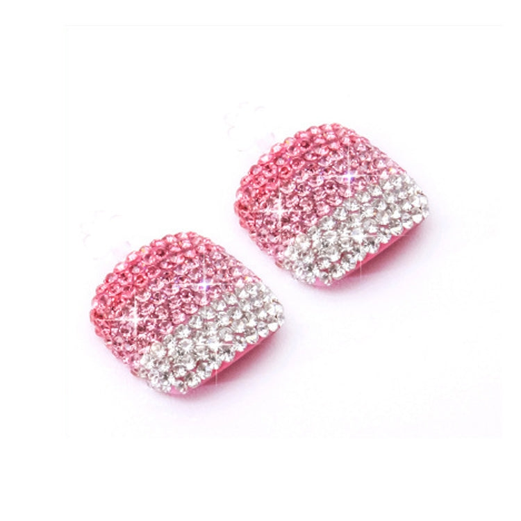 2 PCS Crystal Fake Nail Art Tips Rhinestone Full Cover Toenails Decals Stickers