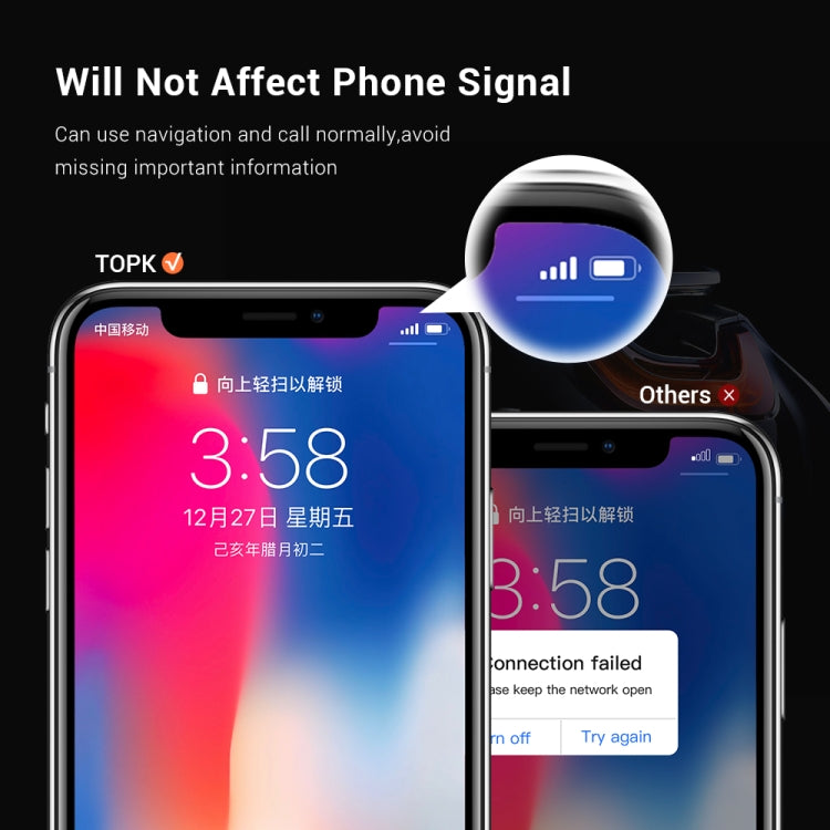 TOPK D21 Car Mobile Phone Holder Magnetic Universal In-car Phone Holder Stand