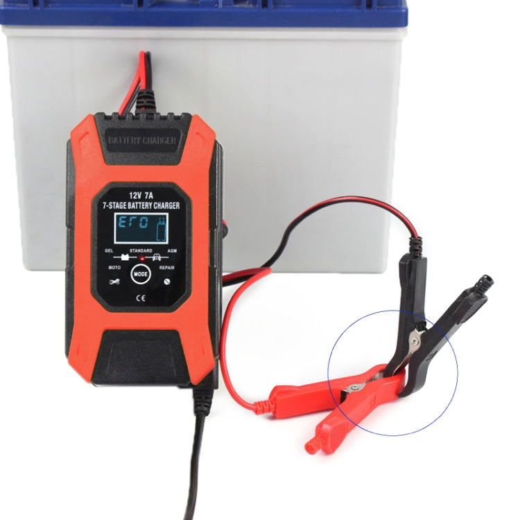 FOXSUR Car / Motorcycle Repair Charger 12V 7A 7-stage + Multi-battery Mode Lead-acid Battery Charger