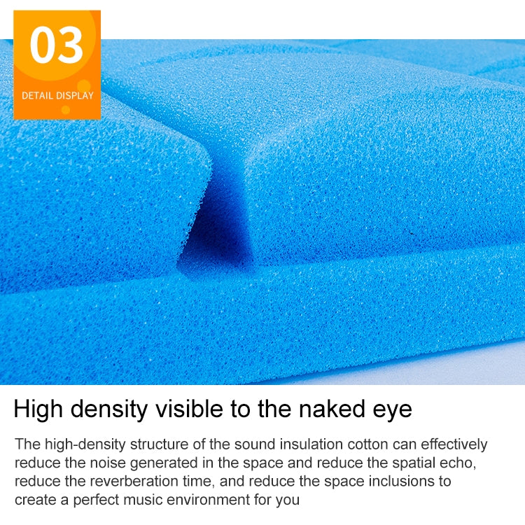 50x50x5cm Pyramid Style Recording Studio Drum Video Room Sound Insulation Board Silencer Cotton