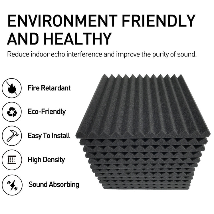 30x30x2.5cm Triangular Groove Style Recording Studio Drum Video Room Sound Insulation Board Silencer Cotton