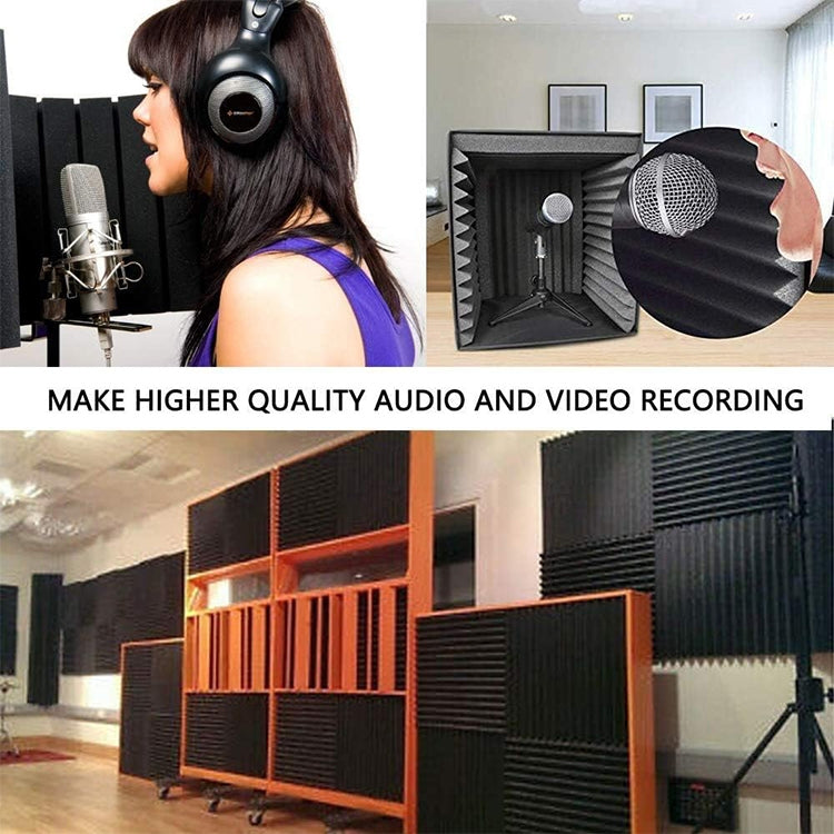 30x30x2.5cm Triangular Groove Style Recording Studio Drum Video Room Sound Insulation Board Silencer Cotton