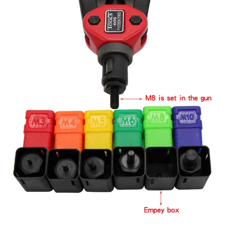 BT-605 Double Handle Manual Blind Rivet Nut Pull Cap Tool with 60 PCS Nuts