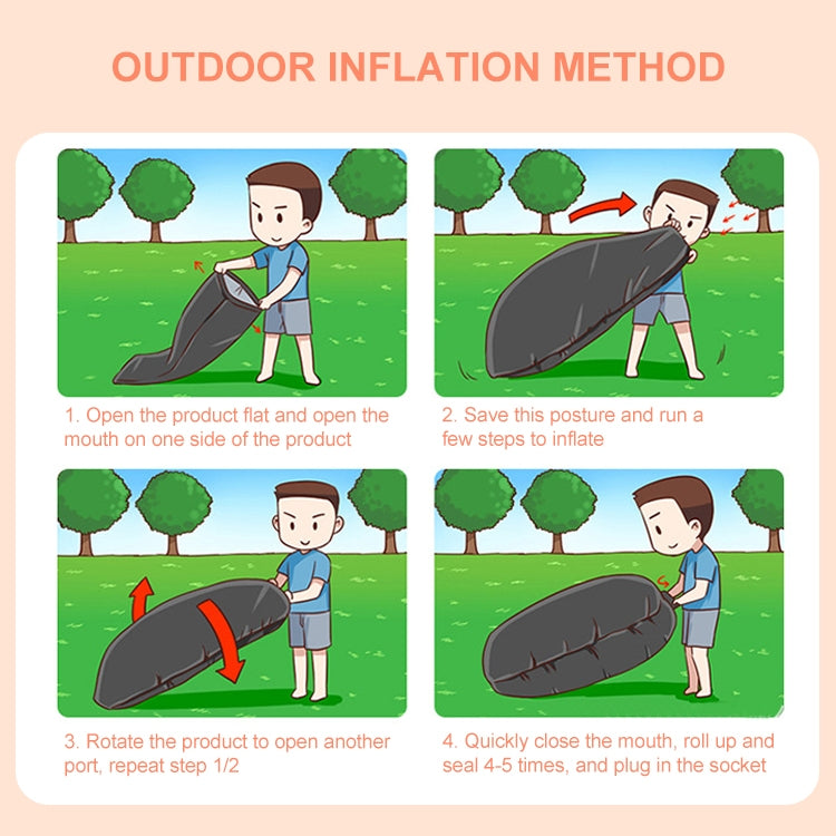 Color-blocking Pillow Style 210T Tear-proof Plaid Cloth Inflatable Sofa Outdoor Portable Air Sleeping Bag Beach Inflatable Floating Row, Size: 240 x 55cm