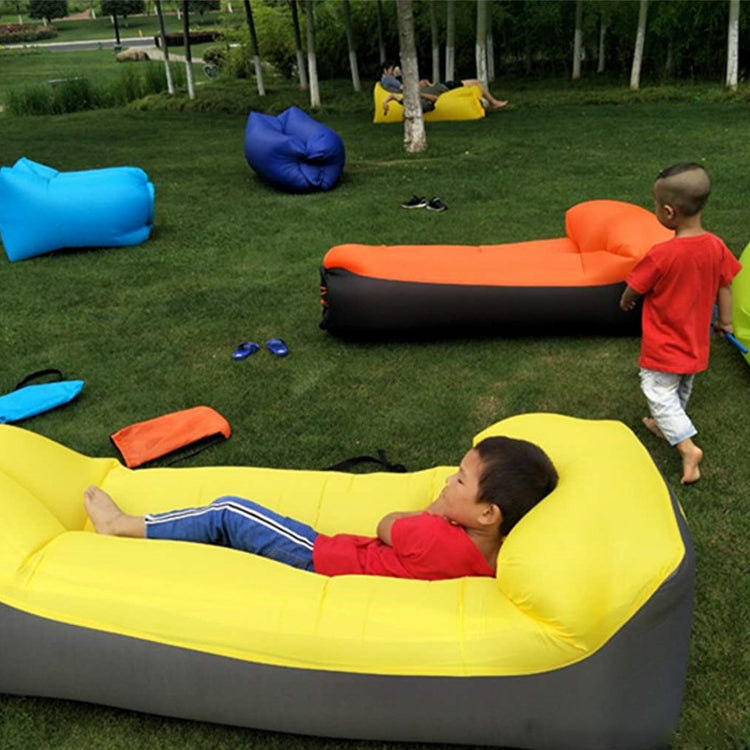 Color-blocking Pillow Style 210T Tear-proof Plaid Cloth Inflatable Sofa Outdoor Portable Air Sleeping Bag Beach Inflatable Floating Row, Size: 240 x 55cm