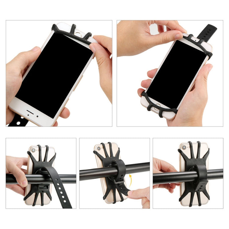 360 Degree Rotation Silica Gel Bicycle Phone Holder for 4-6.8 inch Mobile Phone