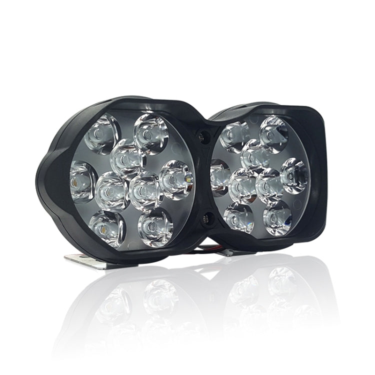 2 PCS L15 8-85V / 15W / 5000K / 1200LM Motorcycle / Car IPX4 Waterproof External LED Glare Spotlight Working Lamp