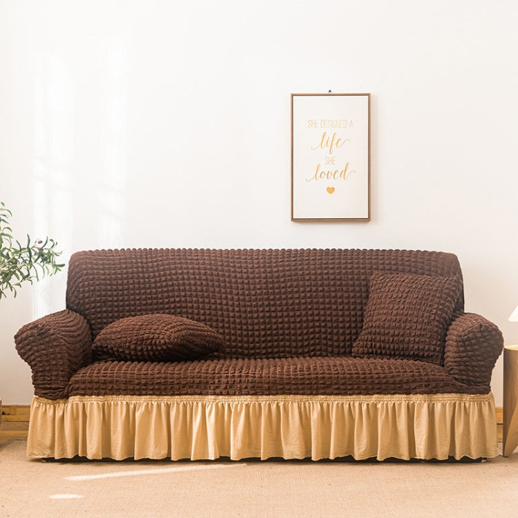 Living Room Stretch Full Coverage Skirt Style Sofa Cover, Size: Double M 145-185cm