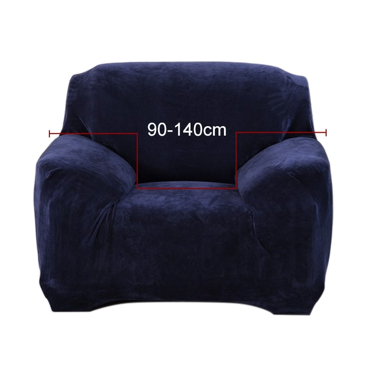 Single Seat Solid Color Plush Elastic Full Coverage Non-slip Sofa Cover