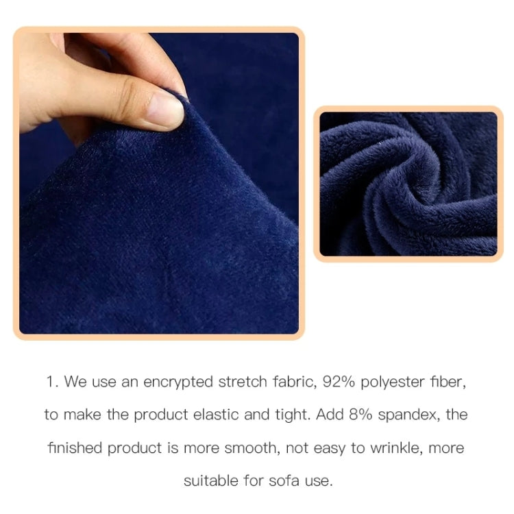 Single Seat Solid Color Plush Elastic Full Coverage Non-slip Sofa Cover